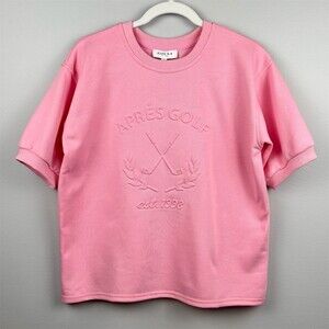 Gilli Apres Golf Sweatshirt Womens Size S Pink Short Sleeve Pullover Top